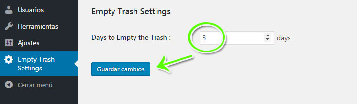 Programar wordpress para vaciar papelera de forma automática