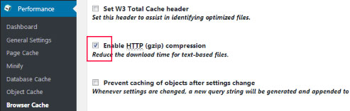 Habilitar compresión GZIP con Plugin W3 Total Cache