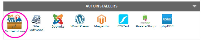 Autoinstalador de Softaculous de WordPress