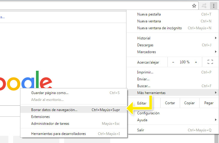 Limpiar cache en Google Chrome para servir contenido fresco de WordPress