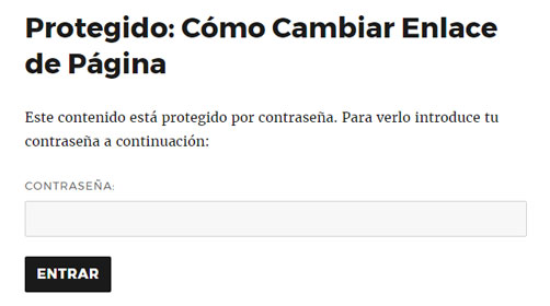 Entrada protegida con contraseña en WordPress