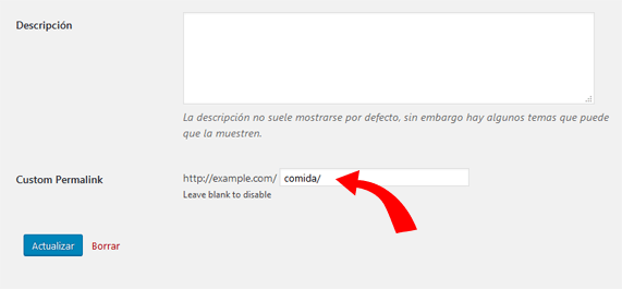 Crear enlaces permanentes personalizado de categorías en WordPress con Custom Permalinks