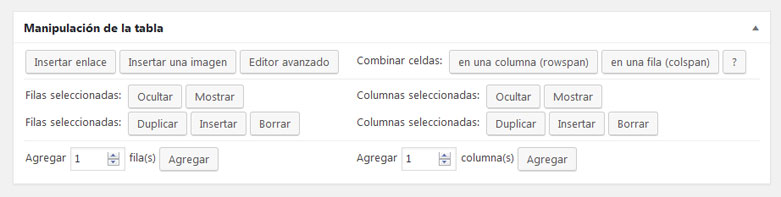 Manipulación de tabla con el plugin TablePress en WordPress