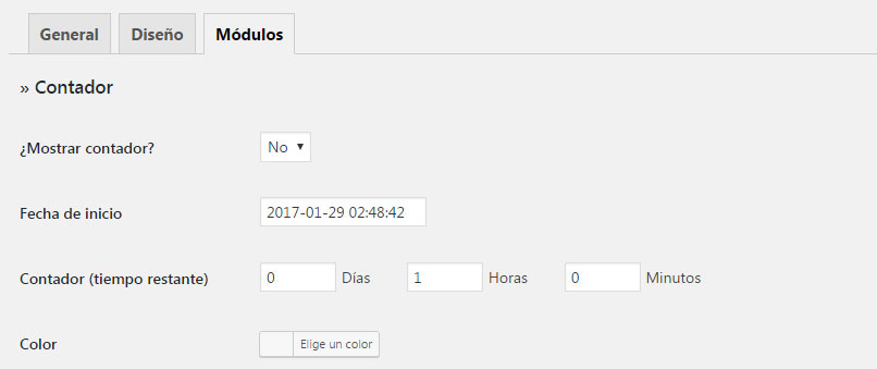 Módulos del plugin WP Maintenance Mode para activar página de mantenimiento en WordPress