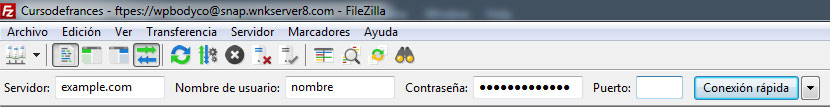 Información de ingreso a los archivos wordpress desde ftp
