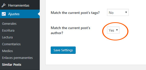 Mostrar las entradas relacionadas con el mismo autor de la entrada con Similar Posts en WordPress