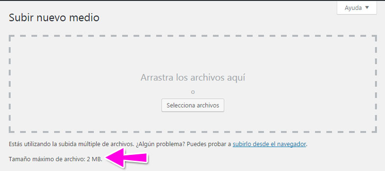 Subir múltiples archivos a los medios de WordPress