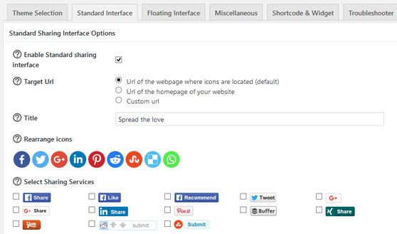 Ajustes del plugin Sassy Social Share de WordPress para compartir contenido en redes sociales