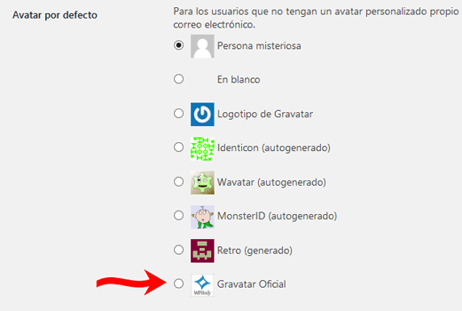 Añadir un nuevo Avatar personalizado en WordPress