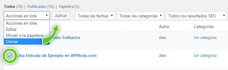 Clonar y duplicar múltiples entradas en WordPress con Duplicate Post