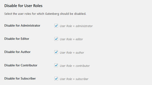 Deshabilitar el editor Gutenberg según el perfil y rol de usuario en WordPress