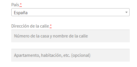 Dos campos de dirección en formulario de finalización de compra en WooCommerce