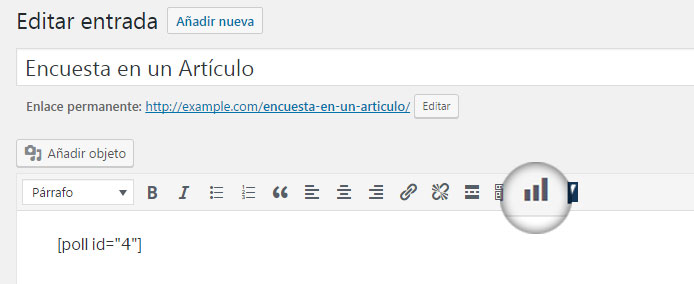 Insertar encuesta en entrada o página de WordPress con plugin WP-Polls