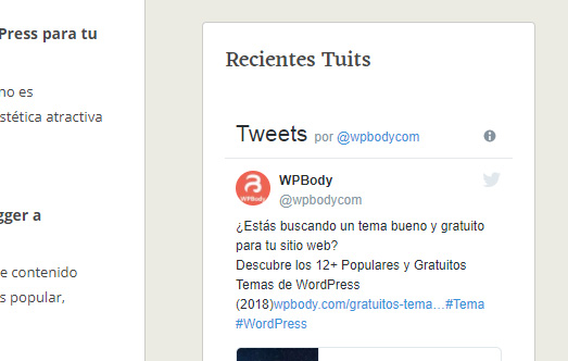 Recientes Tuits de Twitter en un Widget en la barra laretal de WordPress