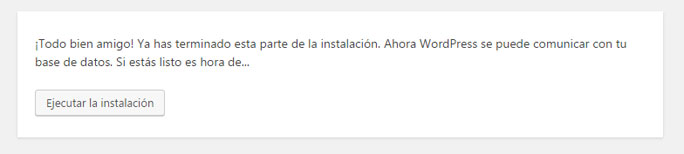 Mensaje de conexión exitosa a la base de datos en WordPress