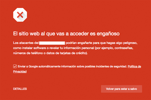 El sitio web al que vas a acceder es engañoso en Chrome