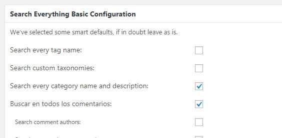 Configuración del plugin Search Everything para mejorar el buscador interno de WordPress
