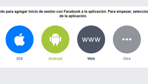 Seleccionar la plataforma web para crear aplicación de facebook