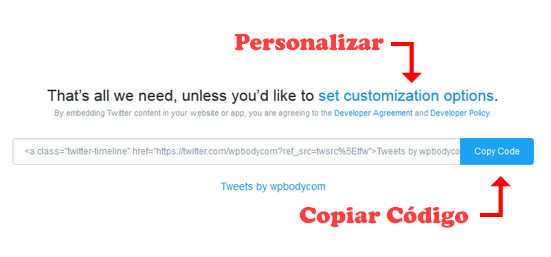 Código para incrustar los recientes tuits en widget de texto de WordPress