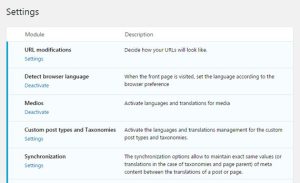 Ajustes del plugin Polylang para crear sitio multilingüe en WordPress