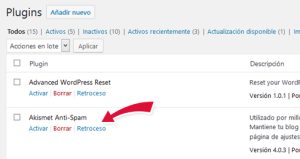 Enlace de retroceso a versión anterior de un plugin en WordPress