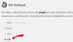 Retroceder a versión 4.0 del plugin Akismet