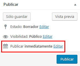 Widget para programar publicación de entrada y página a una fecha y hora posterior en WordPress